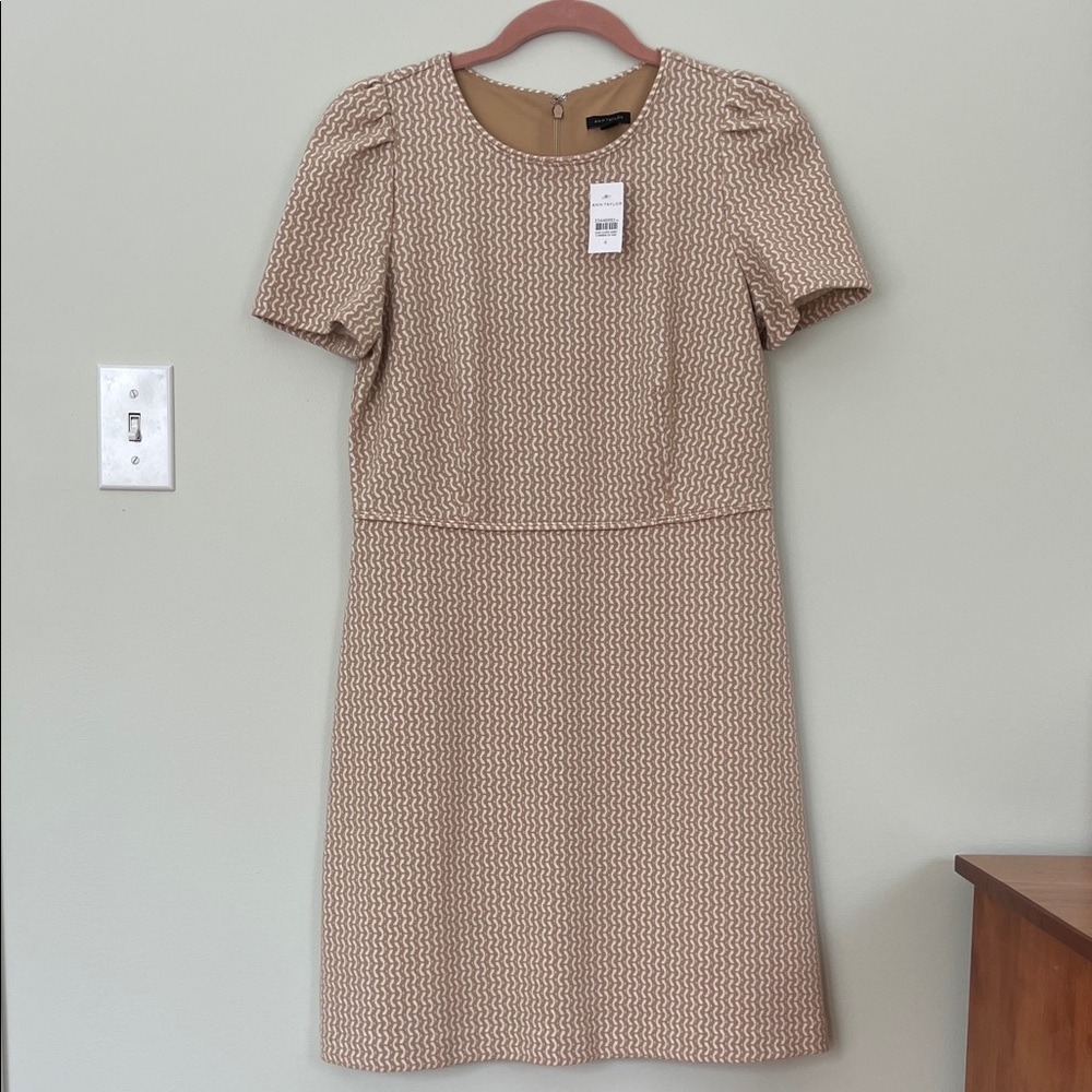 NWT, Ann Taylor Textured Tan Dress, Women's Size 4